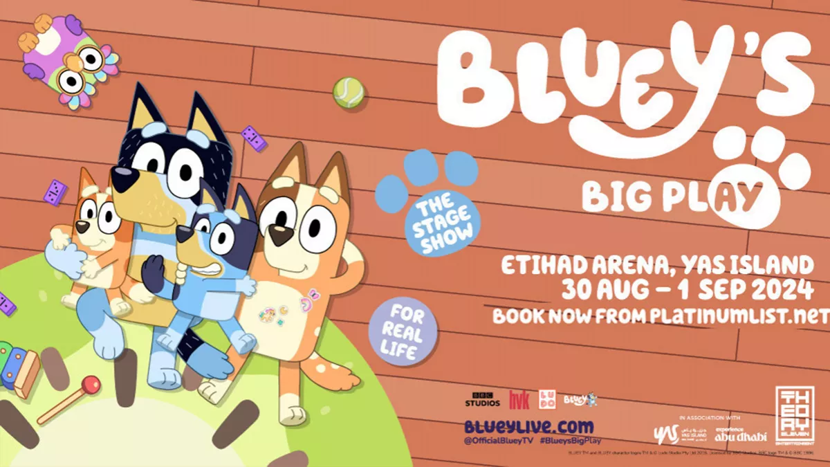 Live performance of Bluey's Big Play at Etihad Arena, Abu Dhabi on August 30 and September 1