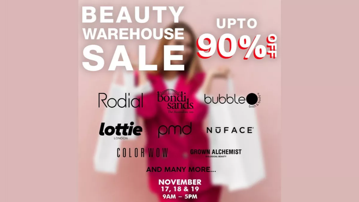 Shoppers can save up to 90 percent on top cosmetic brands with the mega warehouse sale from November 17 to 19