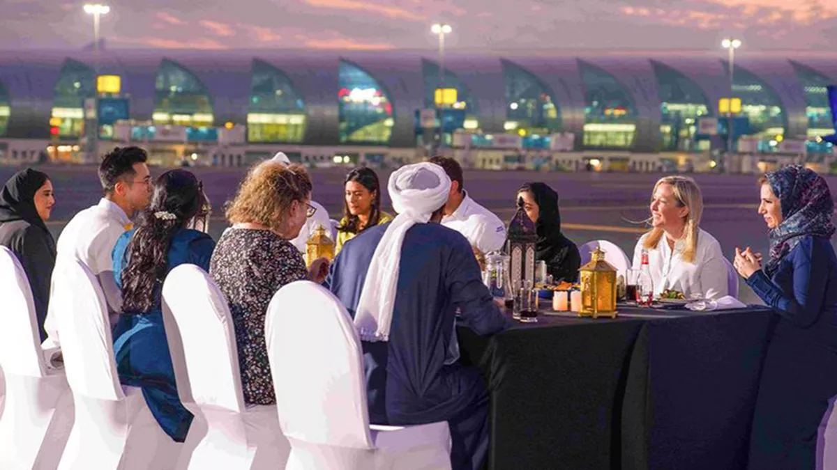 Dubai International Airport hosted an iftar gathering for airport employees from different cultural backgrounds