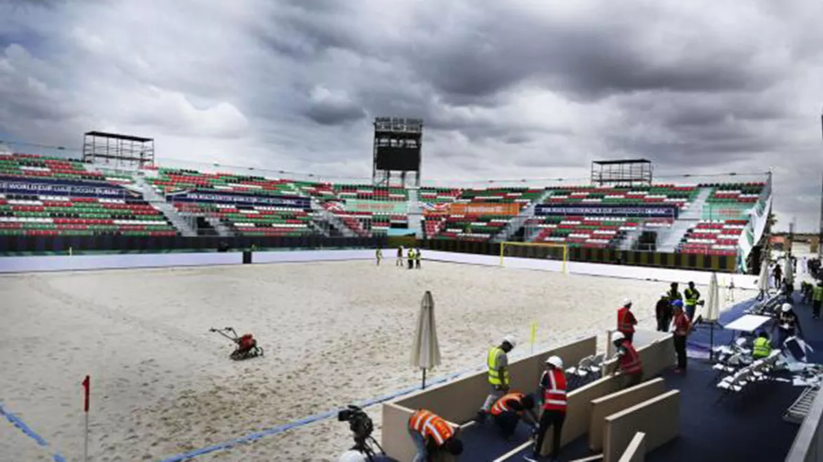 Stadium for the FIFA Beach Soccer World Cup UAE 2024 Dubai constructed in a record-breaking 25 days