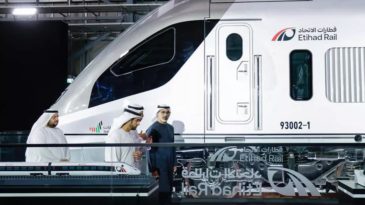 Etihad Rail unveiled the first high-speed, all-electric passenger train connecting Abu Dhabi and Dubai 