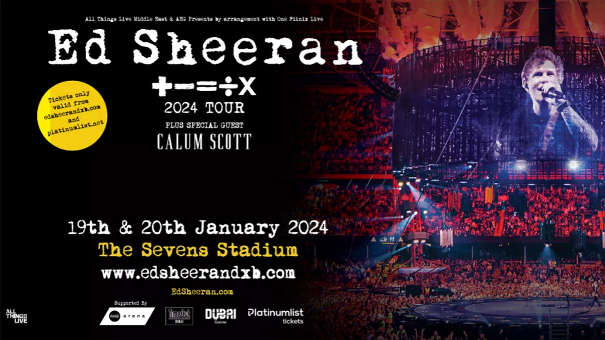 Ed Sheeran is coming to Dubai to perform his +– = ÷ x Mathematics Tour  twice in Dubai in January 2024