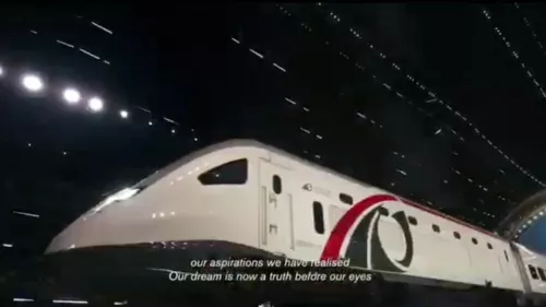 Etihad Rail was displayed during the 51st National Day celebrations in Abu Dhabi