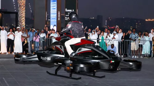 Futuristic flying bike unveiled in Abu Dhabi to deliver life-saving support in crucial rescue operations