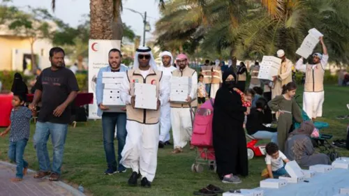 Al Safia Park in Ajman hosted UAE's longest iftar spread serving 15,000 meals to Ajman residents and their families