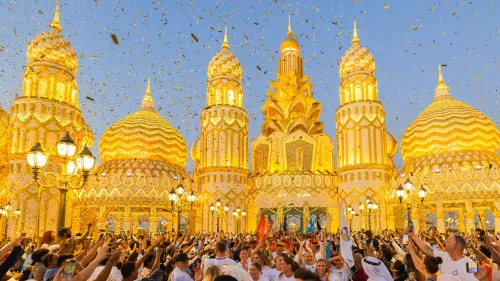 Festivities at Global Village kicked off with a vibrant Al Yola dance, an Emirati folk art