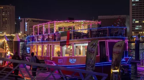 Iconic streets and waterways of Old Dubai have been lit up in neon lights, unique characters have come alive