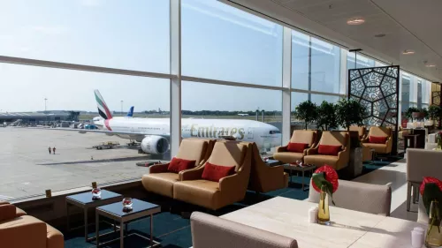 Emirates unveiled a new Dhs19.5 million luxury lounge at London Stansted 