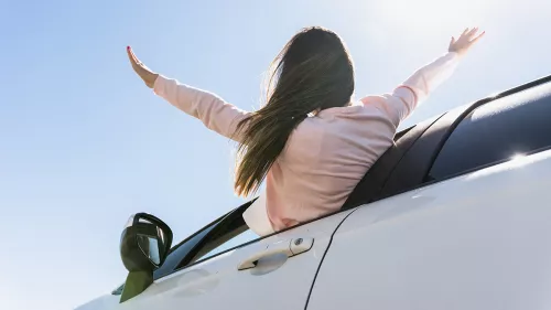 Passengers are not to stick their heads out of the sunroof or sit on windows of moving vehicles