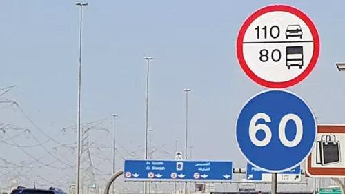 Maximum speed limit increased on parts of Al Amardi Street and Sheikh Zayed bin Hamdan Street